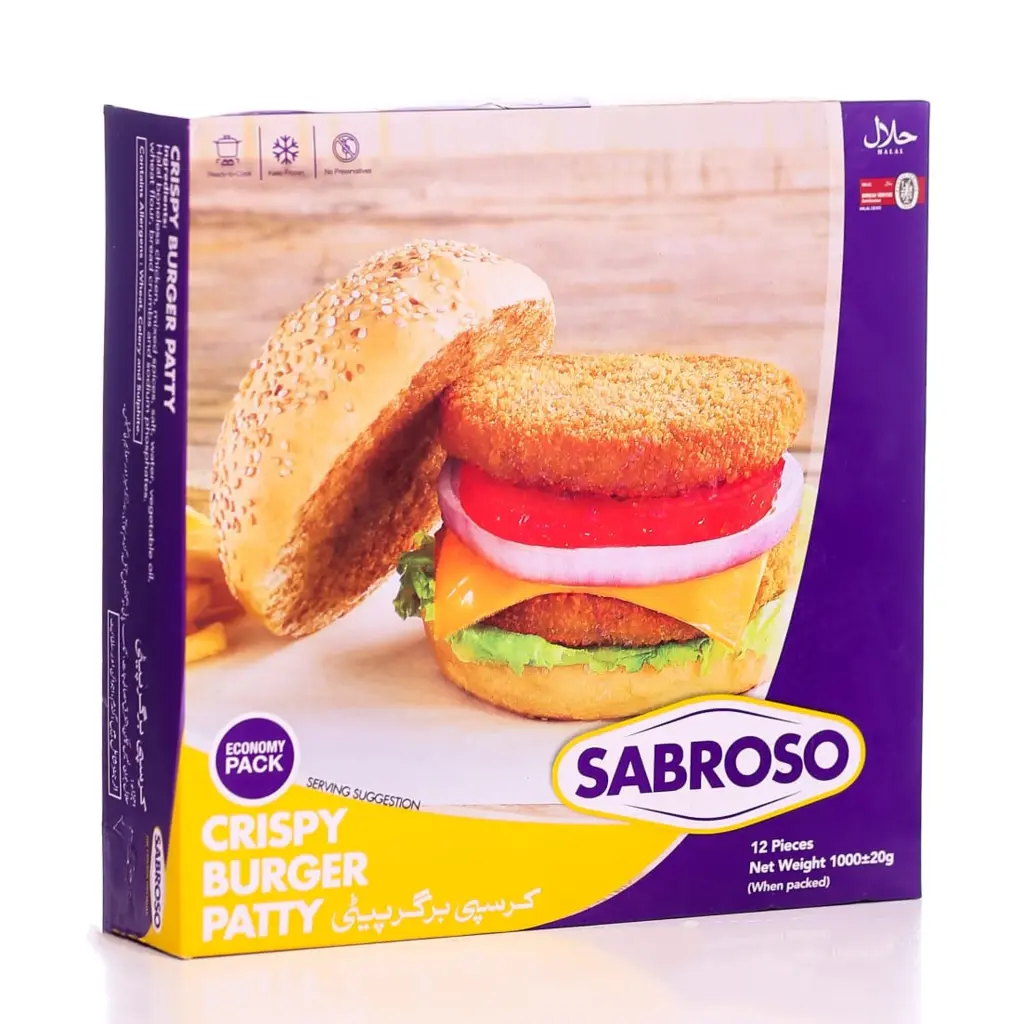 sabroso crispy burger patty 12 pieces 1000gm