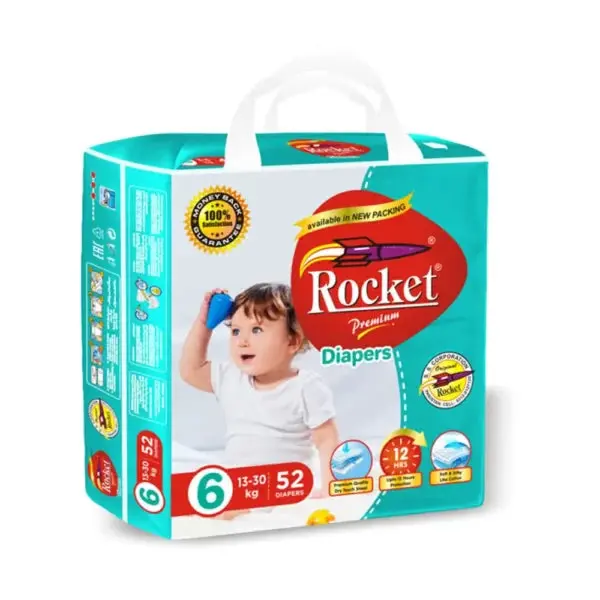 Rocket Diapers Size 6-52 Pcs