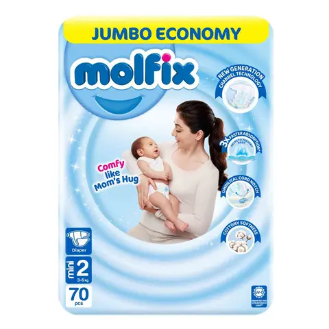 Molfix Diaper Mini Jumbo Pack Size 2 (3-6kg) 70 Pcs